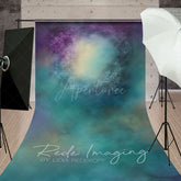 Aperturee - Aperturee Green Purple Yellow Abstract Painterly Sweep Backdrop